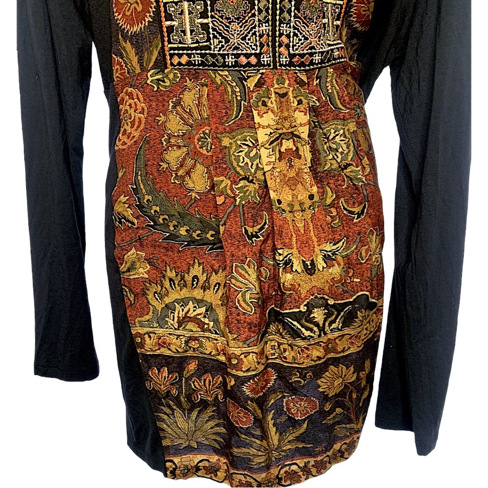 Soft Surroundings Black Tunic with Multicolor Printed Panel - Picture 10 of 15